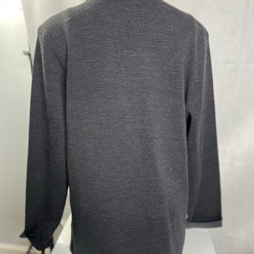 Woolen structured jacket cardigan in two shades of grey. Dark academia - Picture 5 of 8